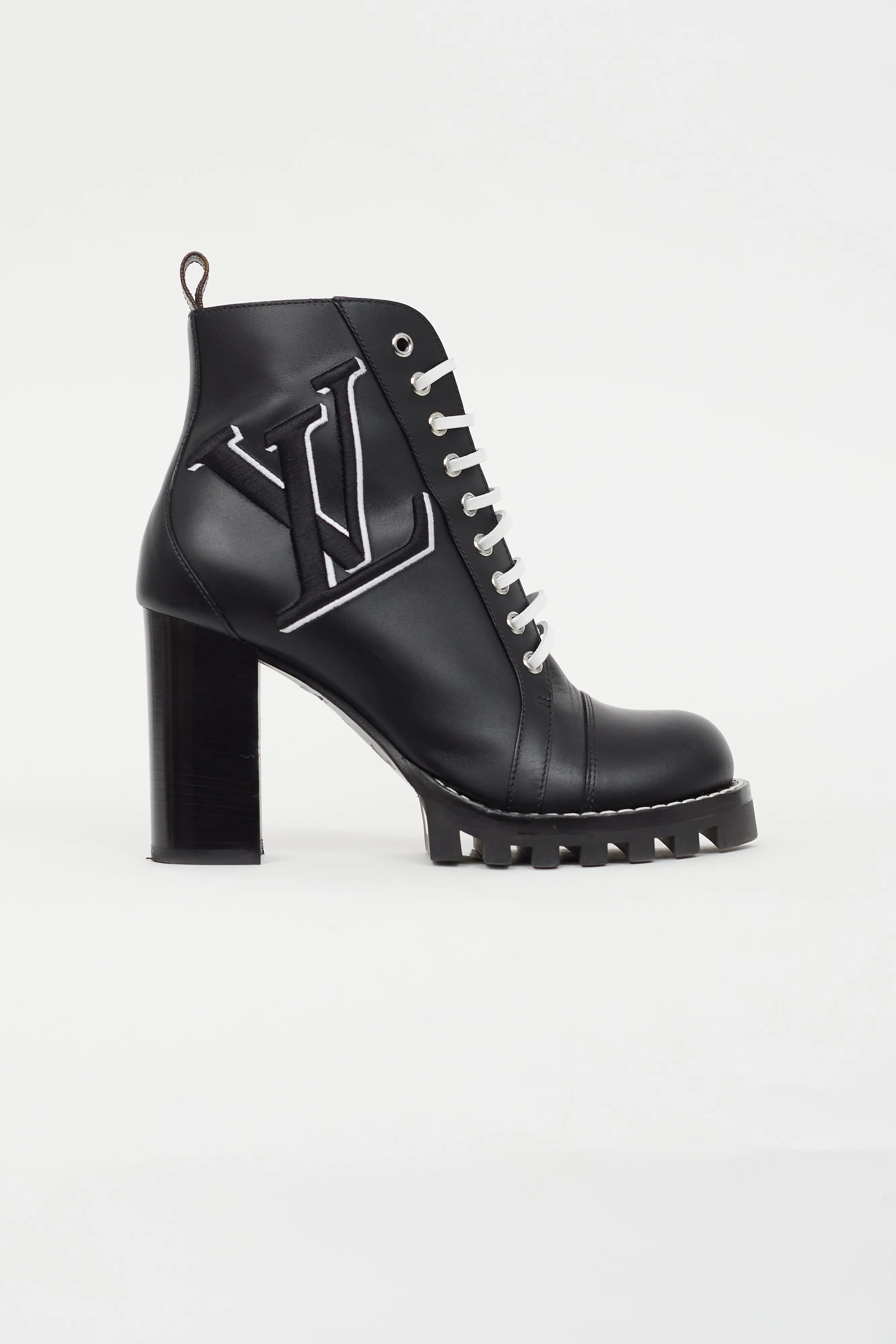 Black Logo Star Trail Leather Boot