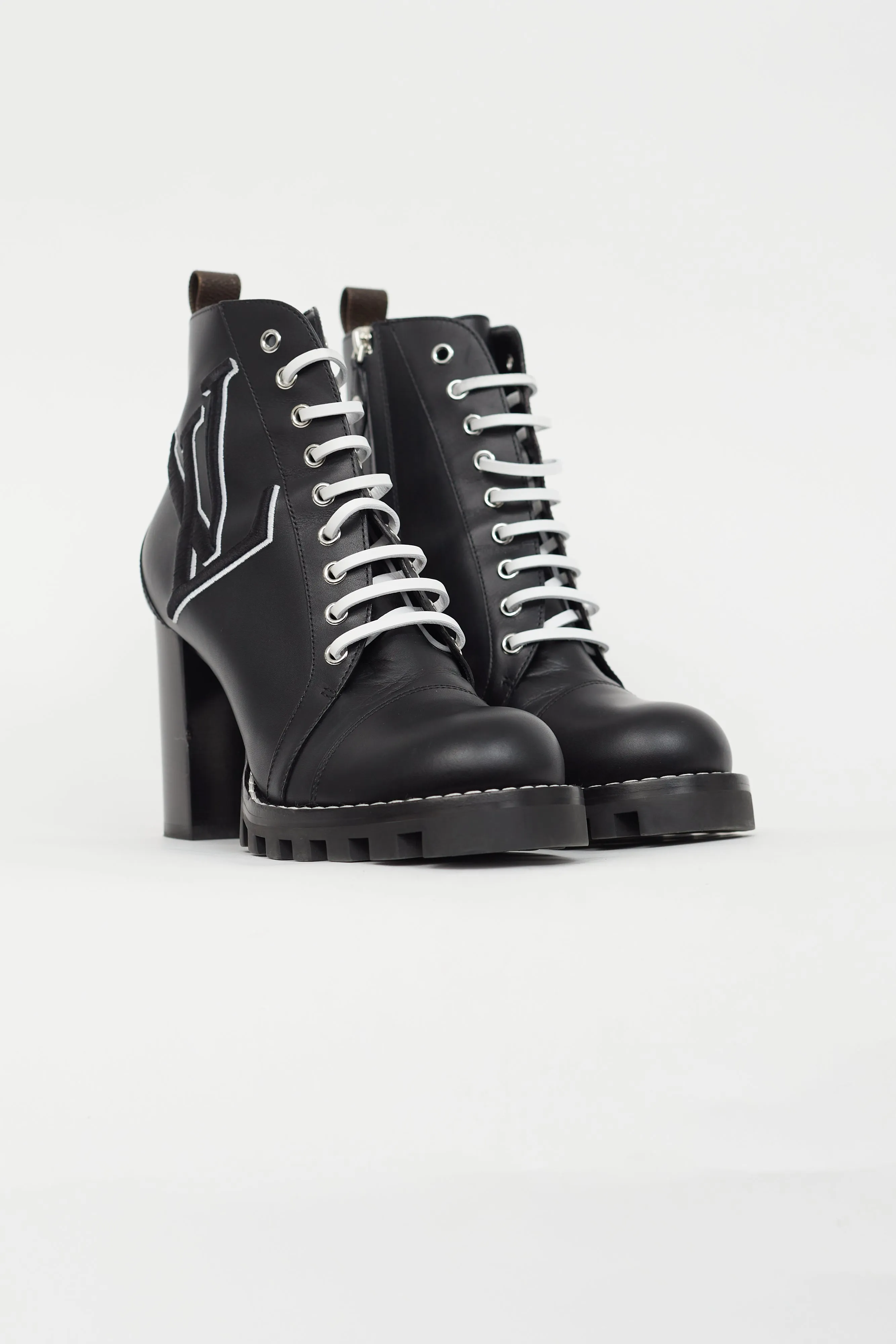 Black Logo Star Trail Leather Boot