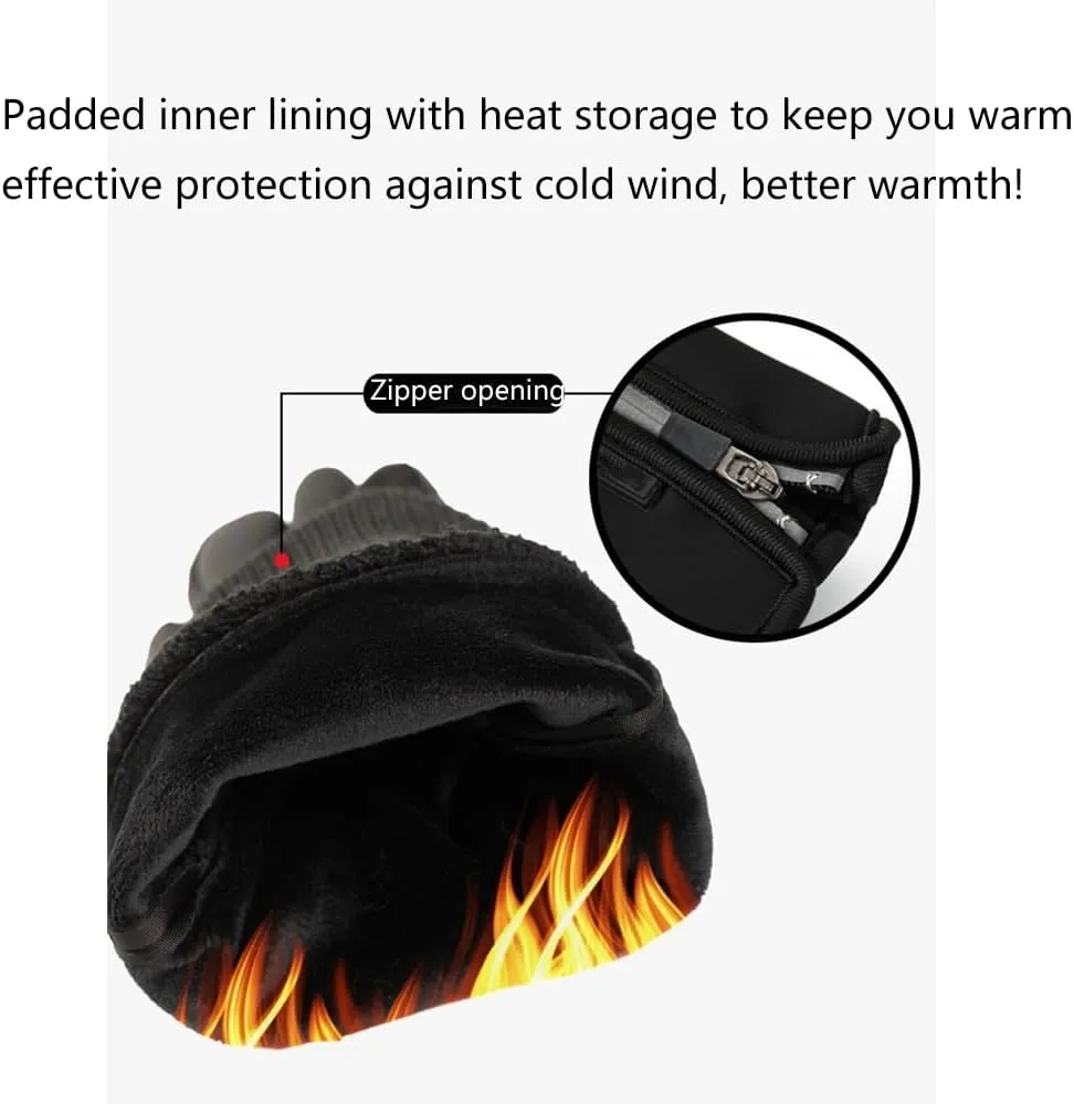 Dazzlesport Outdoor Sports Heated Gloves Short Padded Windproof Waterproof Winter Gloves Touch Screen Gloves