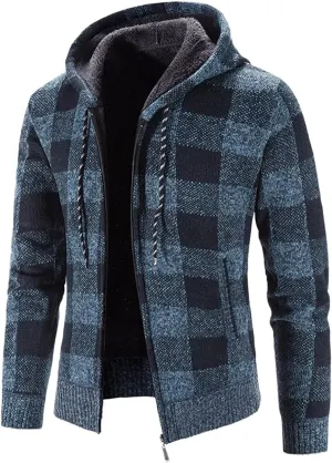 DuDubaby Men Sweatshirt Hoodie Fashion Long Sleeve Warm Solid Color Hooded Jackets Thermal Trendy Tops