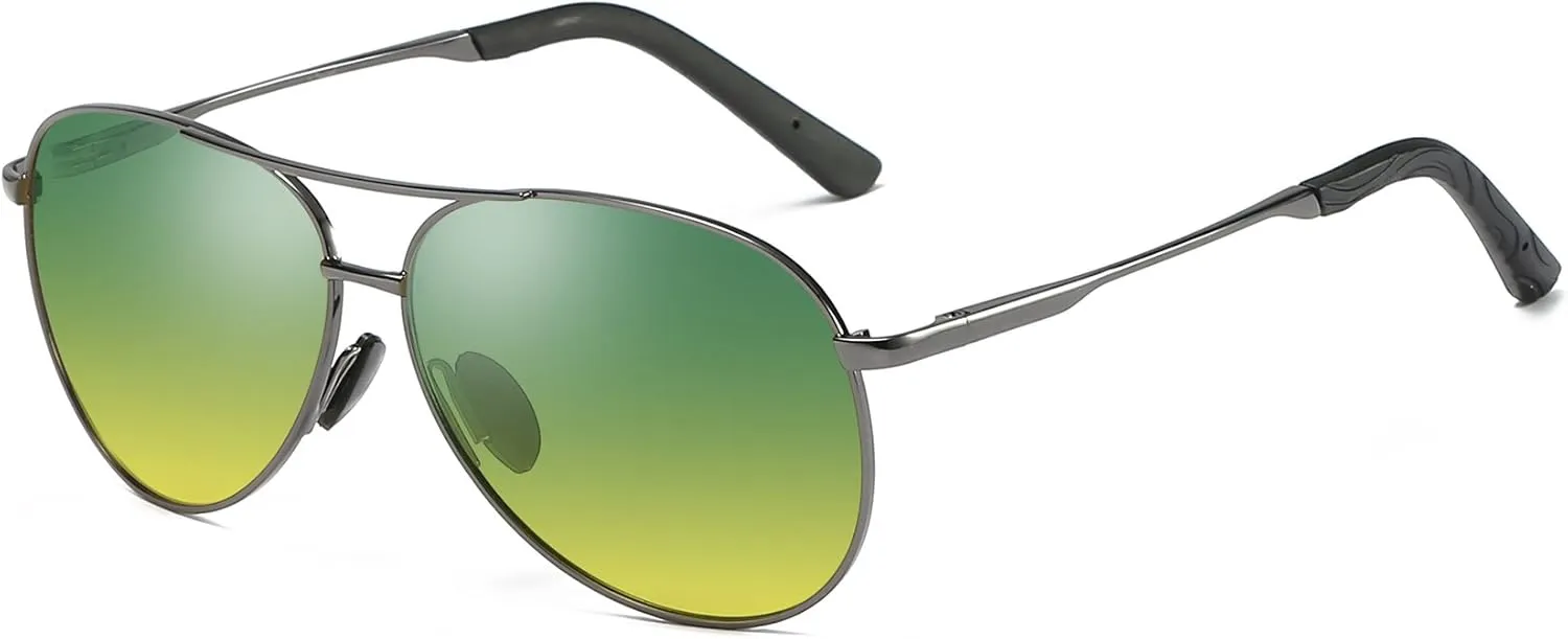 FEISEDY Night Driving Glasses Night Vision Aviator Anti Glare Eyewear for Men Women B2294