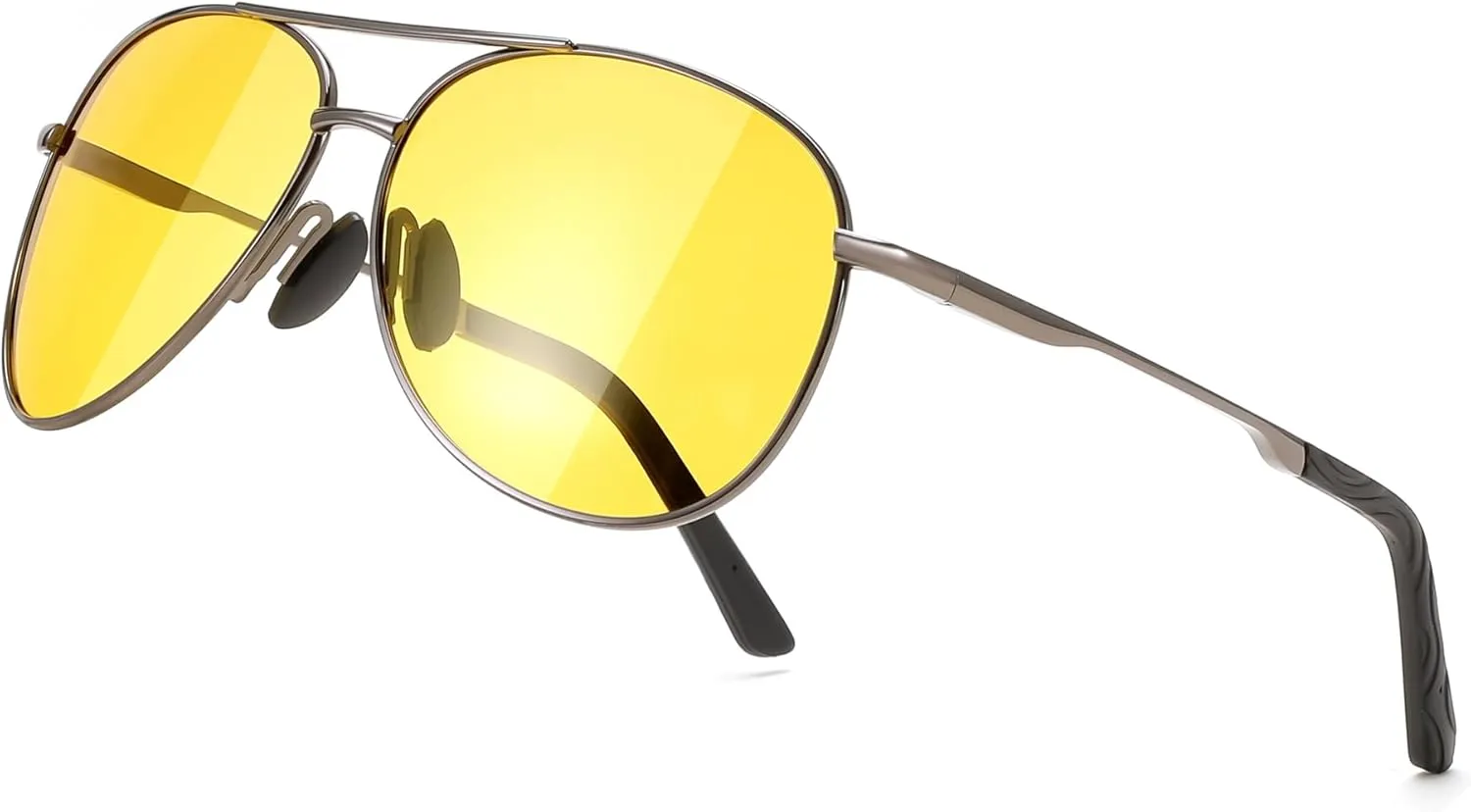 FEISEDY Night Driving Glasses Night Vision Aviator Reduce Glare Eyewear with Spring Hinge for Men Women B2294