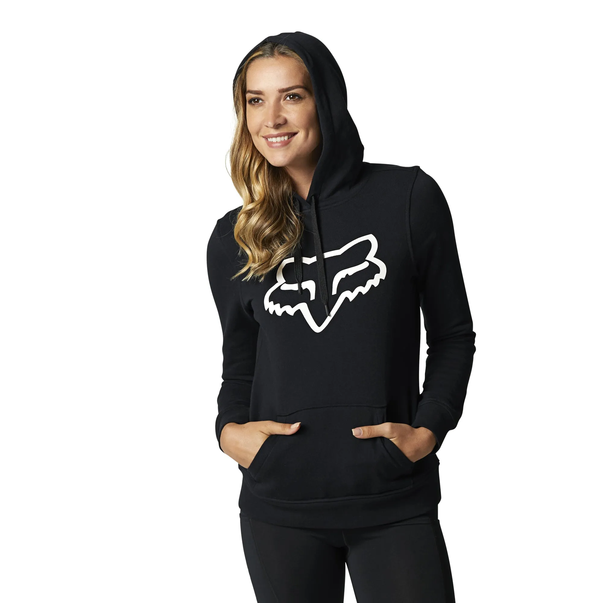 Fox Racing  Womens Boundary Pullover Fleece Hoodie Midweight Comfort Soft Black