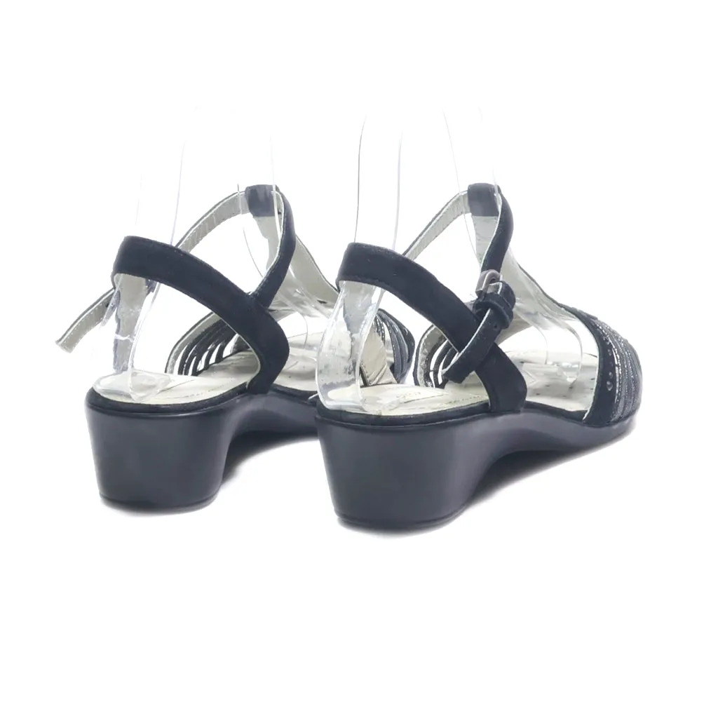 Geox Flat Sandals Suede Black Colour For Women