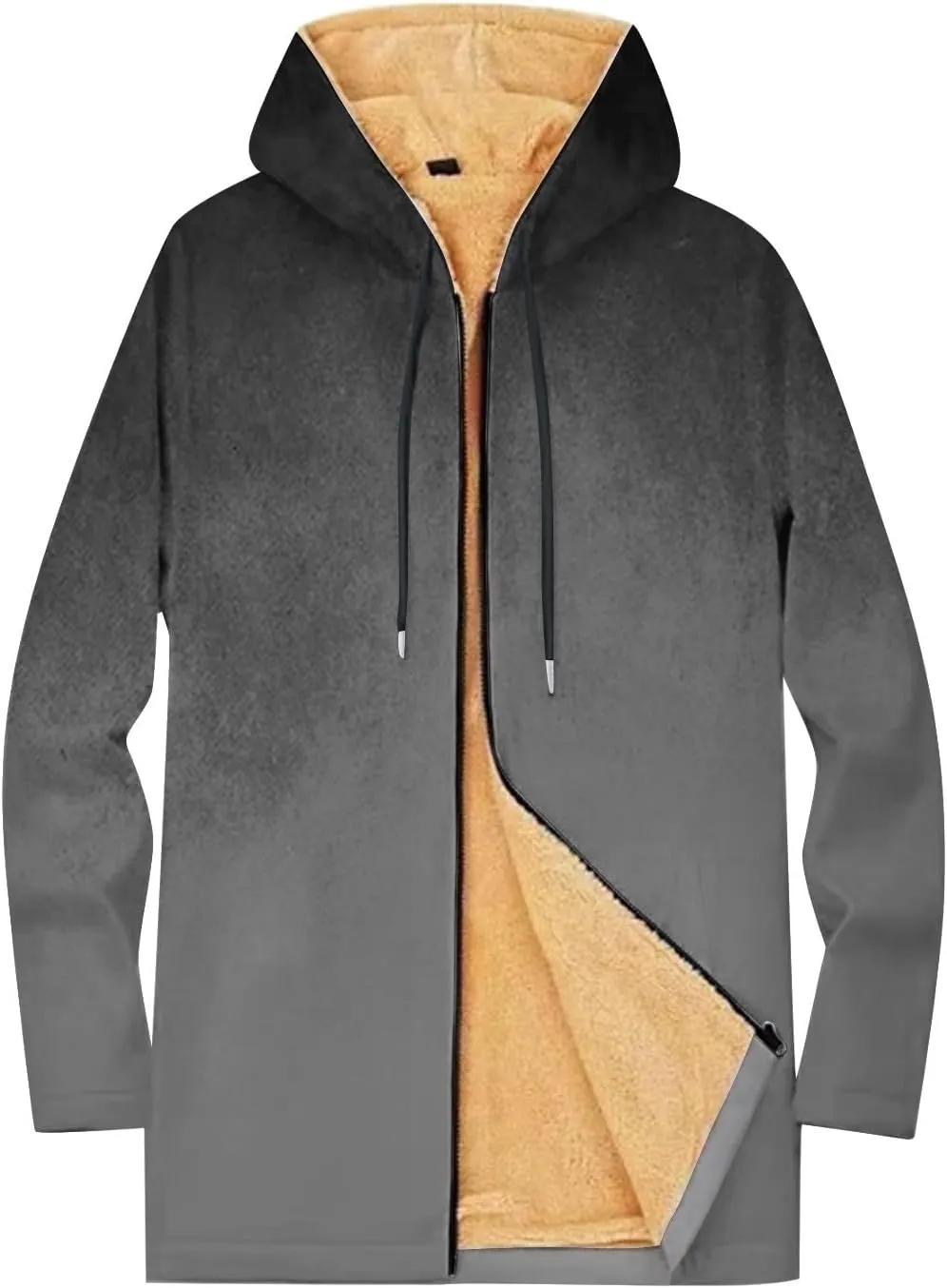Mens Sherpa Hoodie Full-Zip Warm Thermal Sweatshirt Heavyweight Fleece Winter Hooded