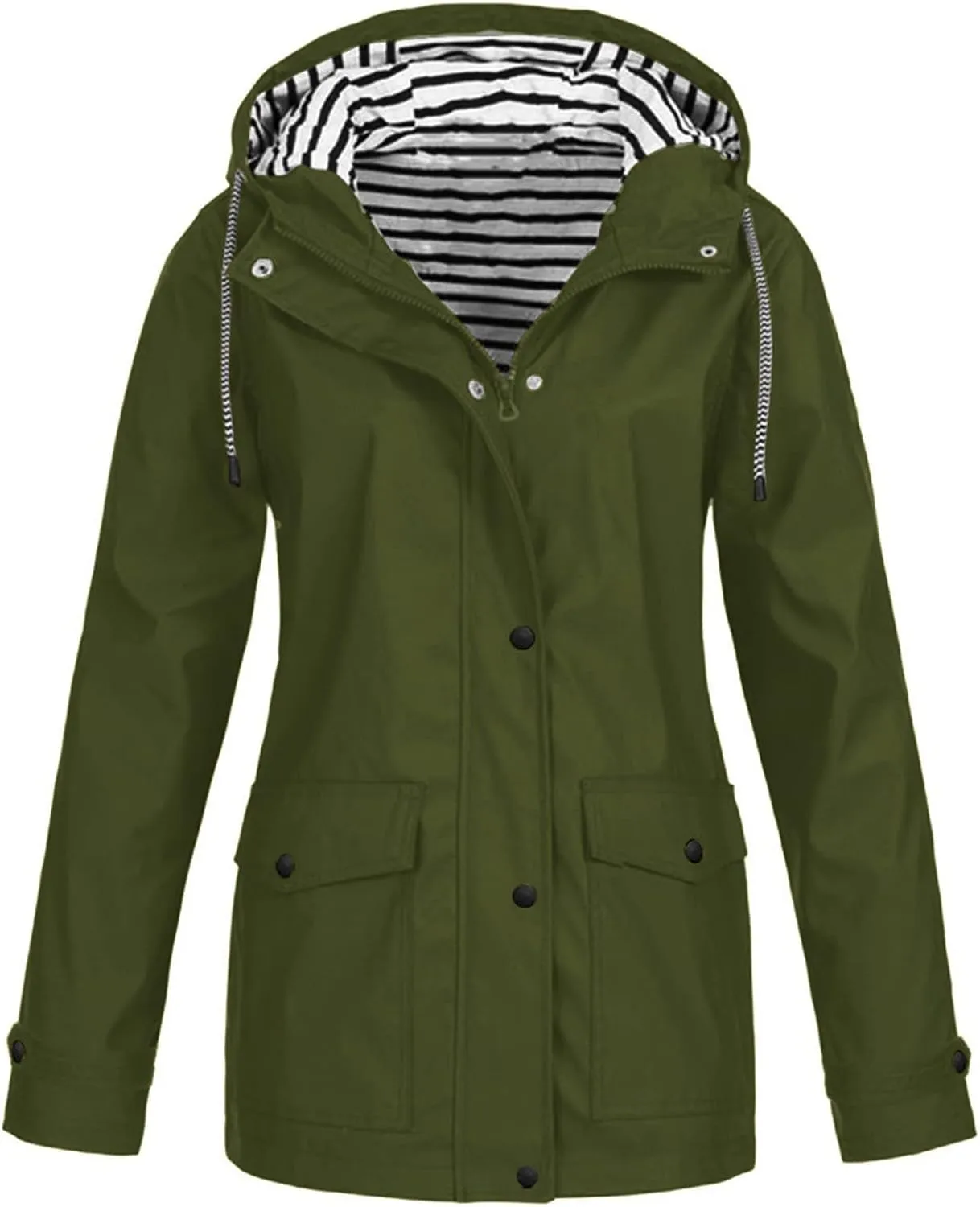 Raincoat Hoodie for Women Lightweight Hooded Jacket Solid Winter Jacket Outdoor Raincoat Windproof