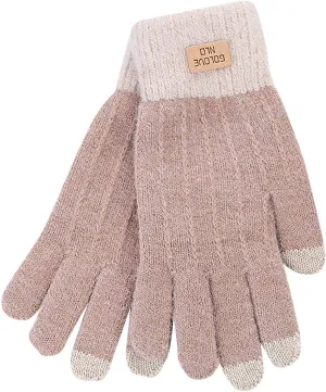 Winter Touchscreen Gloves for Men Women Warm Anti-Slip Thermal Thicken Stretchy Knitted Lined Soft Windproof Gloves